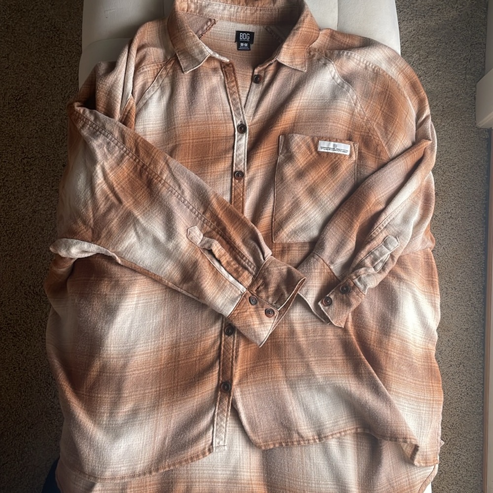 Plaid Button-Up Shirt in Brown by [Brand] - Picture 4 of 4